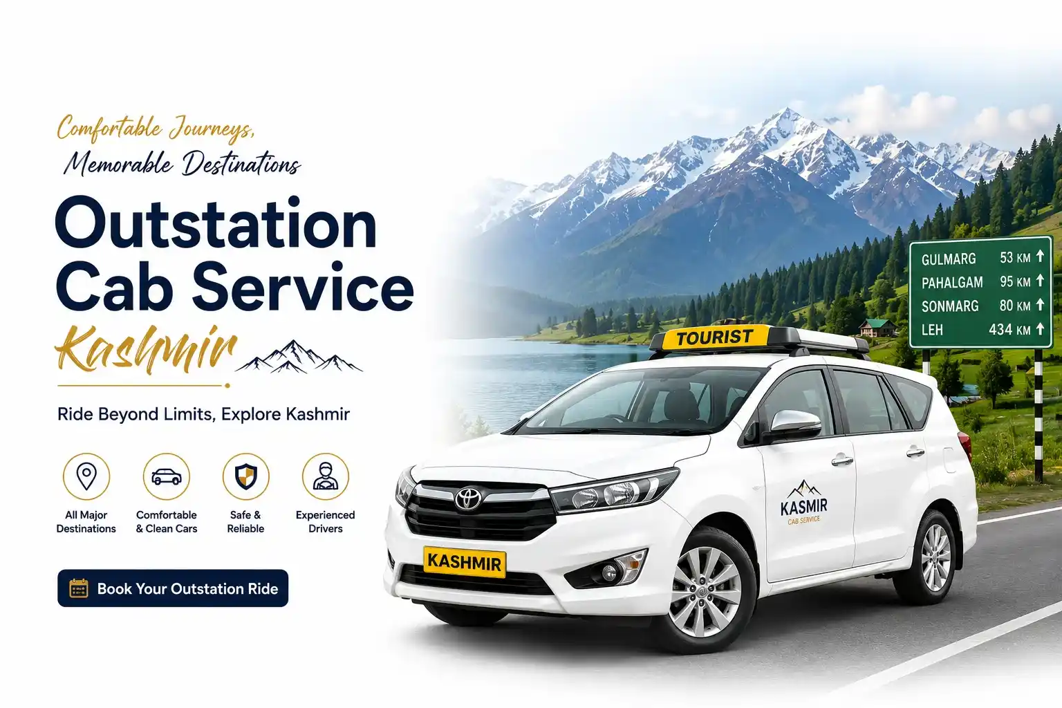 Outstation cab in Kashmir