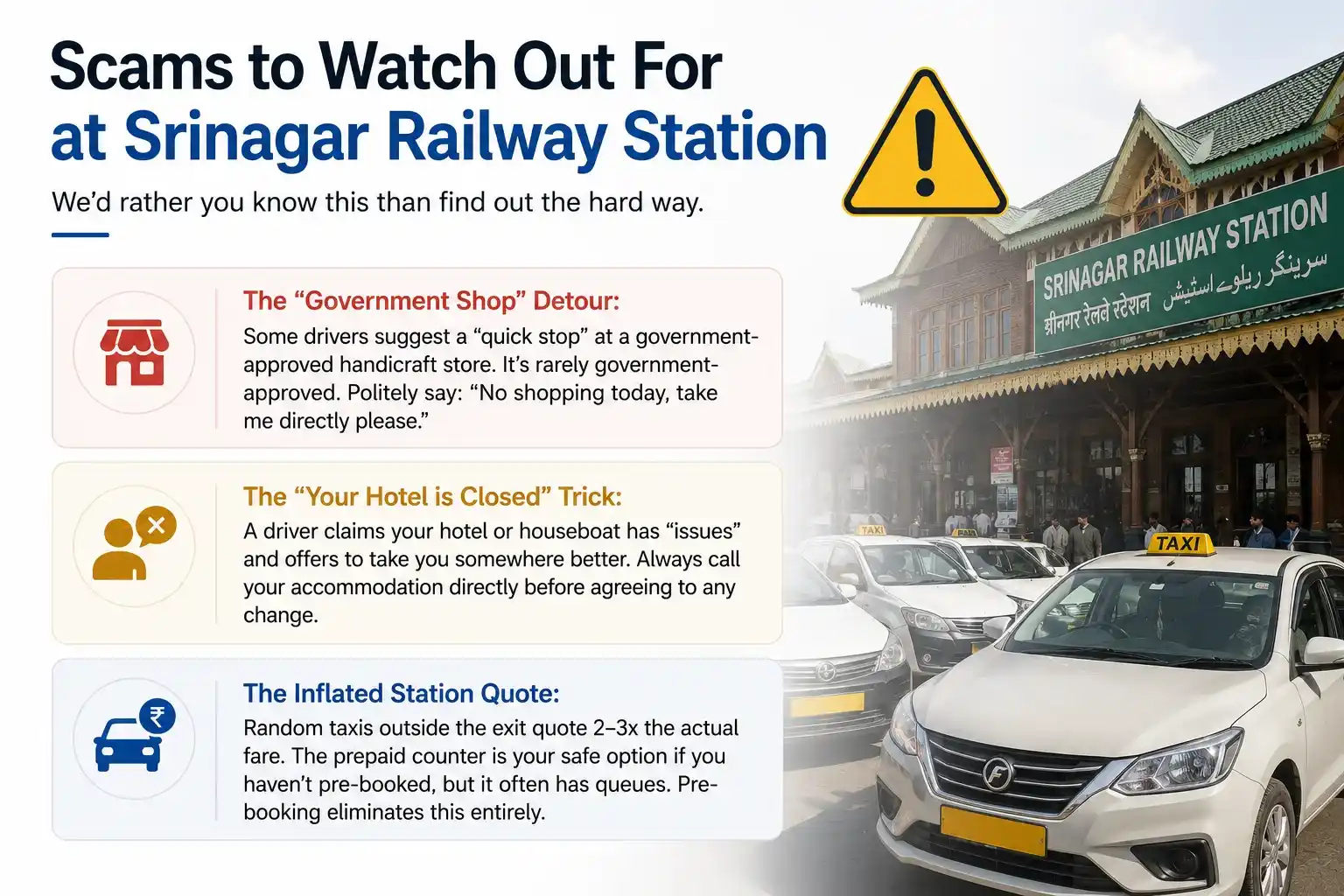 Scams to avoid on Srinagar Railway Station