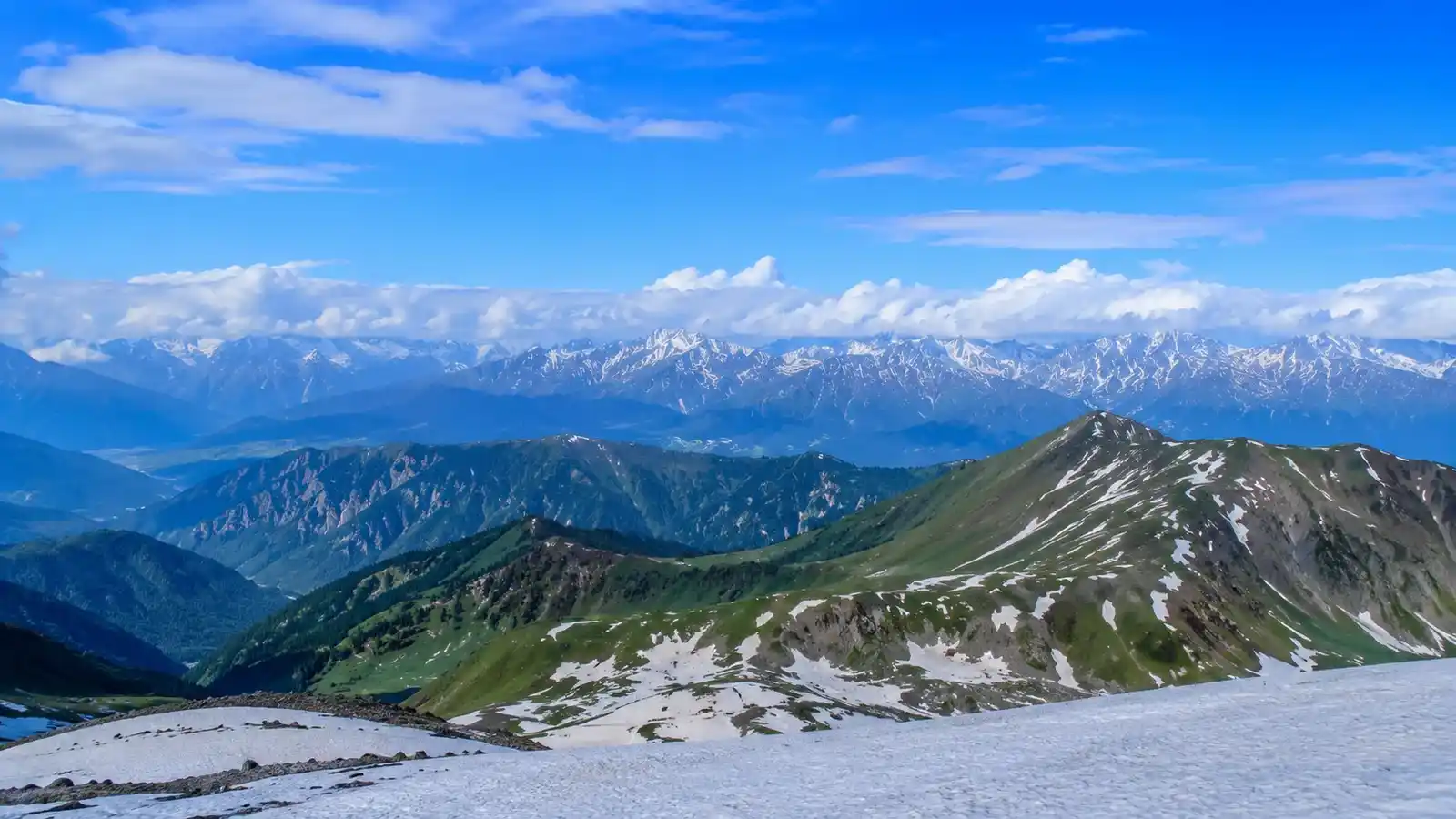 Panoramic Apharwat peak view reached from Gulmarg gondola in Kashmir