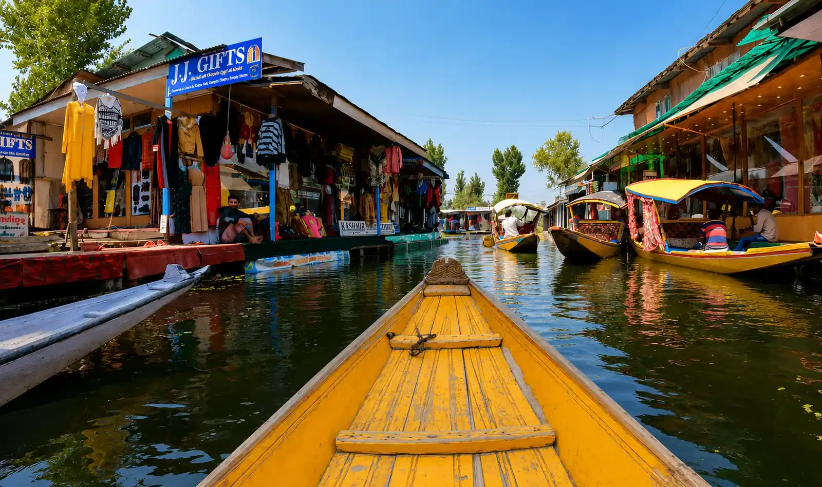 A view of Meena Bazar in Dal lake Srinagar Shikara ride in dal lake Srinagar